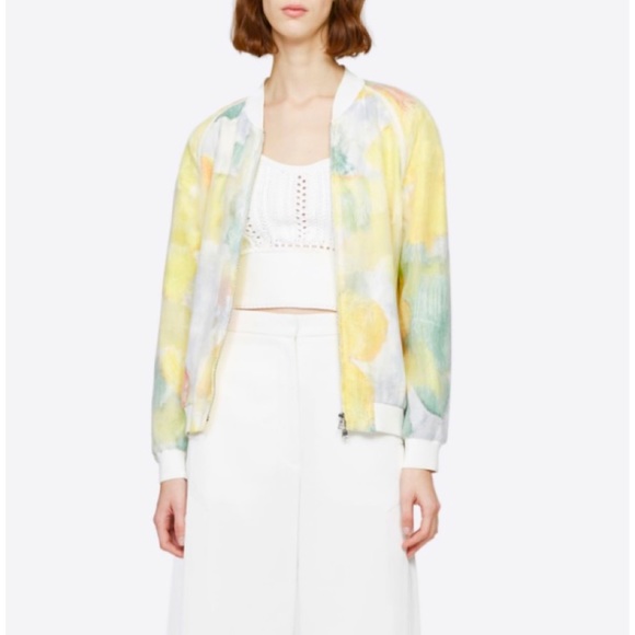 3.1 PHILLIP LIM • Transparent Frame Bomber Jacket in Yellow Multi - Picture 2 of 16